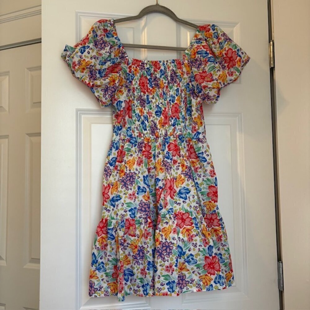 AQUA Floral Puff Sleeve Dress - Picture 2 of 5